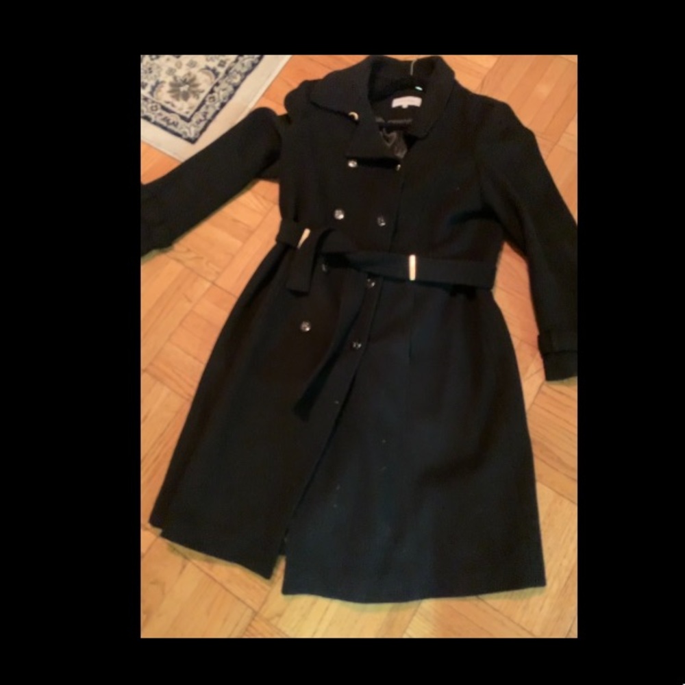 Calvin Klein Double Breasted Front Belt Coat